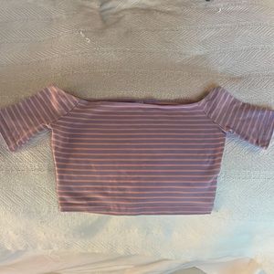 American apparel small violet and pink crop top spandex.